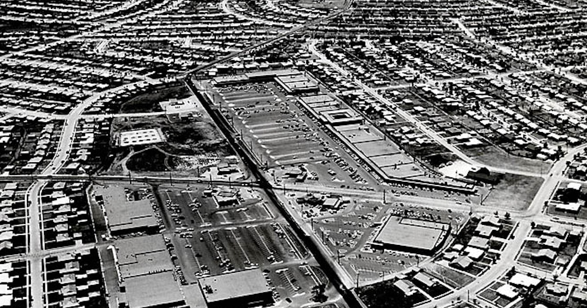 Caption from the Dallas Morning News blogs:  This aerial photo shows the Casa View shopping village and the surrounding area in 1957, three years after Bob Reitz moved into the neighborhood with his family at age 7. Reitz is presenting a talk titled 
