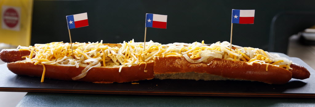 Texas Rangers roll out two-foot-long hot dog
