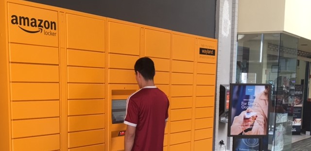 What are Amazon Lockers and why are Irving Mall, 7Eleven and QuikTrip
