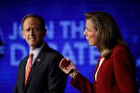 The Pennsylvania U.S. Senate race between Republican Pat Toomey and Democrat Katie McGinty features the unusual distinction of both candidates arguing over who would be more effective in tightening some gun controls. (Matt Rourke/The Associated Press)