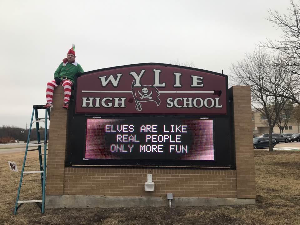 Wylie High School principal pops up around campus dressed as Elf on the Shelf Education