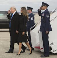President-elect of The United States Donald J. Trump and first Lady-elect Melania Trump arrive at Joint Base Andrews the day before his swearing in as 45th president of the United States, January 19, 2017. Pool/Getty Images