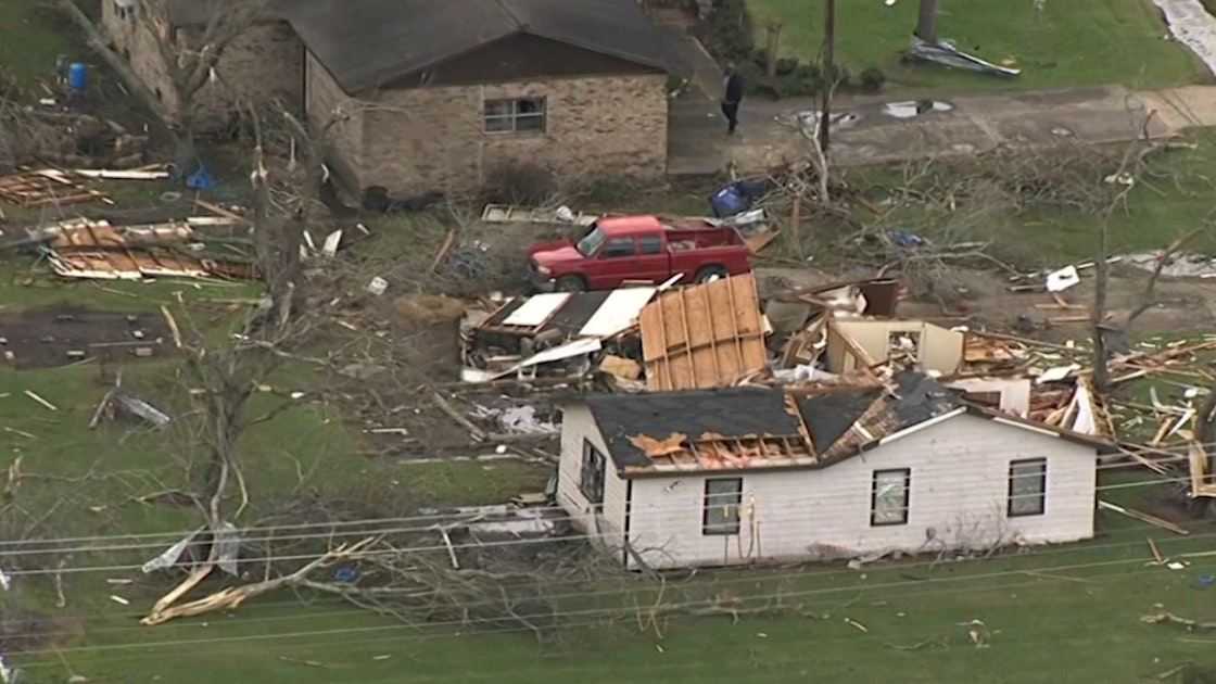 Watch aerial tour of tornado damage from the Houston area  Texas