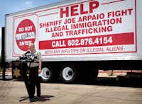 FILE - In this July 29, 2010, file photo, Maricopa County Sheriff Joe Arpaio speaks at a news conference in Phoenix. President Donald Trump plans to revitalize a long-standing program to deputize local police officers to enforce federal immigration law. The program was used in the past by Arpaio, then sheriff of metro Phoenix, to conduct immigration patrols that were later discredited in court. (AP Photo/Matt York, File)(AP)