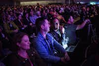 A packed room listens to Casey Neistat speak on March 11, 2017 during a SXSW Interactive featured session at the Austin Convention Center. (Tamir Kalifa/Austin American-Statesman/TNS)(TNS)