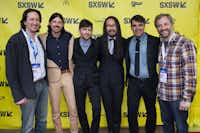 (L-R) Producer Michael Bonfilio, musicians Seth Avett, Scott Avett, Joe Kwon, Bob Crawford, and Producer/director Judd Apatow attend the 'May It Last: A Portrait Of The Avett Brothers' premiere 2017 SXSW Conference and Festivals on March 15, 2017 in Austin, Texas. / AFP PHOTO / SUZANNE CORDEIROSUZANNE CORDEIRO/AFP/Getty Images(AFP/Getty Images)