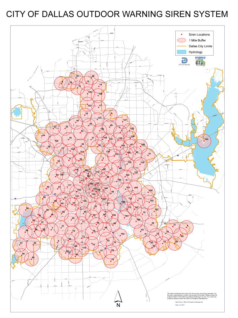 A compelte map of Dallas' outdoor warning system