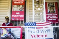 <p>Richard Overton, 111, smokes a cigar on his Austin front porch among signs from his recent birthday celebration. Overton is the oldest living U.S. war veteran. &nbsp; (<span style="font-size: 1em; background-color: transparent;">Ashley </span><g class="gr_ gr_9 gr-alert gr_spell gr_inline_cards gr_run_anim ContextualSpelling ins-del multiReplace" id="9" data-gr-id="9" style="font-size: 1em; background-color: transparent; color: rgb(142, 144, 145);">Landis</g><span style="font-size: 1em; background-color: transparent;">/Staff Photographer)</span></p>