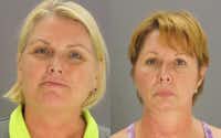 Amy Witherite, left, and Barbara Witherite were arrested on misdemeanor assault charges.&nbsp;(Dallas County jail&nbsp;)