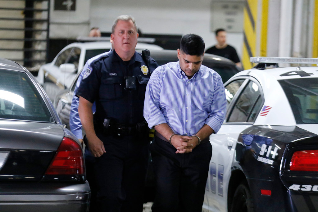 Wesley Mathews, father of Sherin Mathews, sits in Judge Cheryl Lee