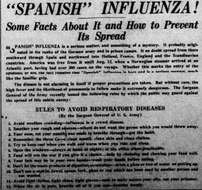 What caused the spanish flu image