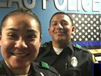 Officers Crystal Almeida and Rogelio Santander