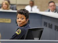Dallas Police Chief U. Renee Hall is pictured at a Public Safety committee meeting at City Hall, moments after it was announced that Dallas Police Officer Amber Guyger had been fired from the department, photographed in downtown Dallas Monday, September 24, 2018. (Louis DeLuca/The Dallas Morning News)(Louis DeLuca/Staff Photographer)