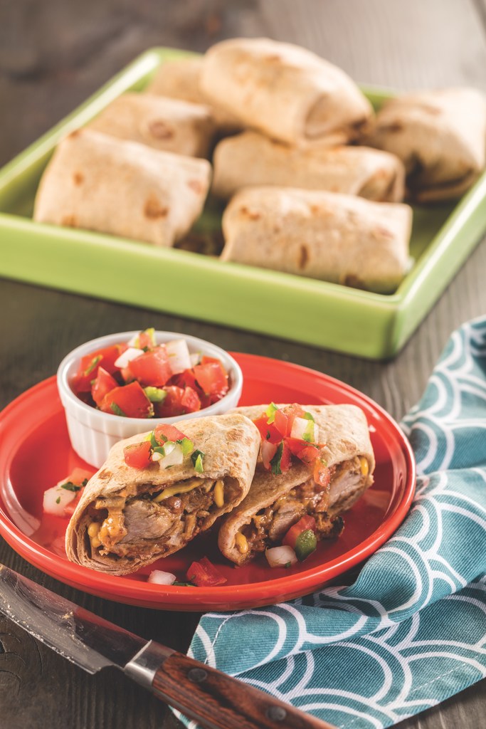 Ingrid Hoffmann's Carnitas Baked Chimichangas