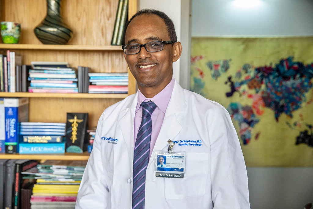 Dr. Mehari Gebreyohanns, a UT Southwestern neurologist, coined a term for "stroke" in Amharic, a language spoken by native Ethiopians.&nbsp;(Carly Geraci/Special Contributor)
