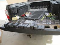 CBP officers discovered more than $170,000 worth of unreported currency hidden within the tailgate of a truck in Presidio.(U.S. Customs and Border Protection)