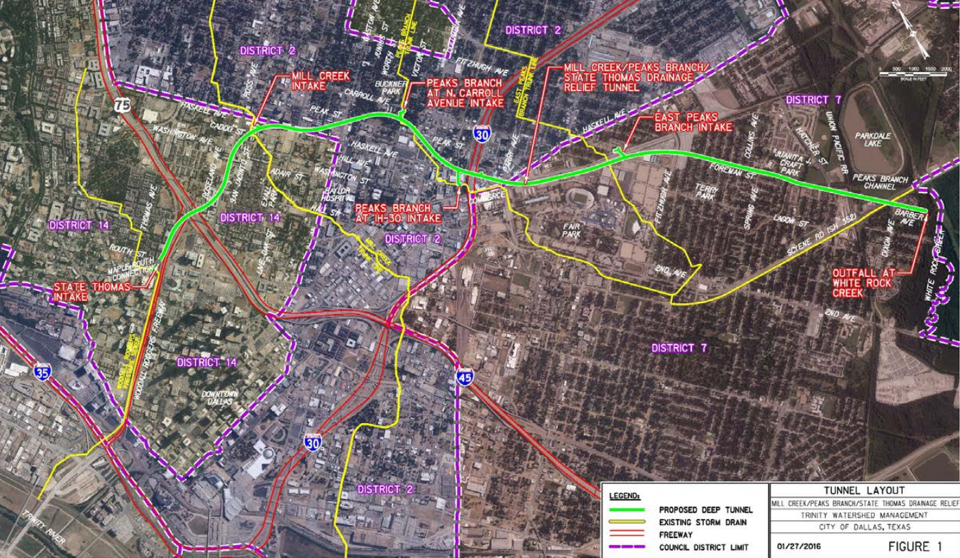 Dallas Tunnel System Map