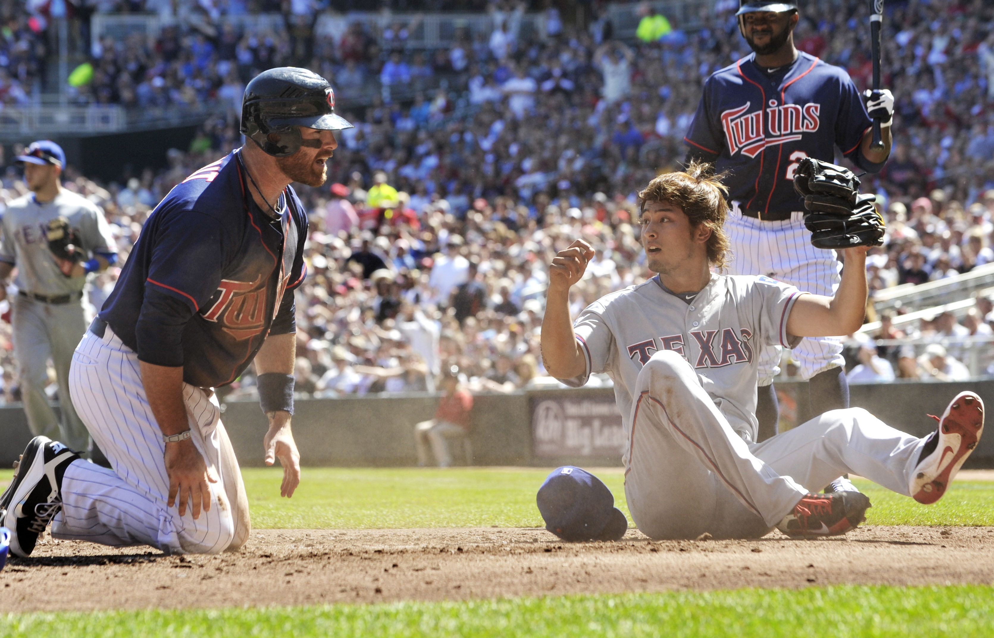 Photos: Josh Hamilton gets beaned after bomb, Yu Darvish shuts