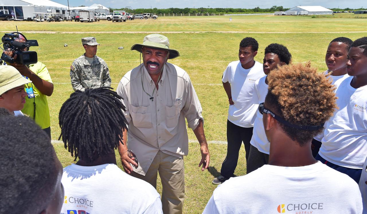 Boys in Steve Harvey Mentoring Program for Young Men get personal visit