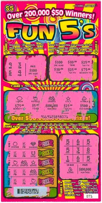 Lottery Players Sue Over Fun 5 S Scratch Off Ticket